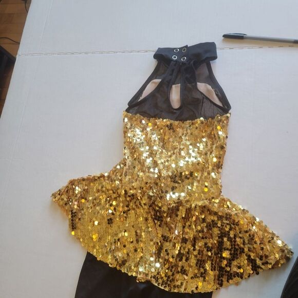 Weissman Girl Gold Black Sequin Dress Size SC Small 6-6x - Picture 7 of 9